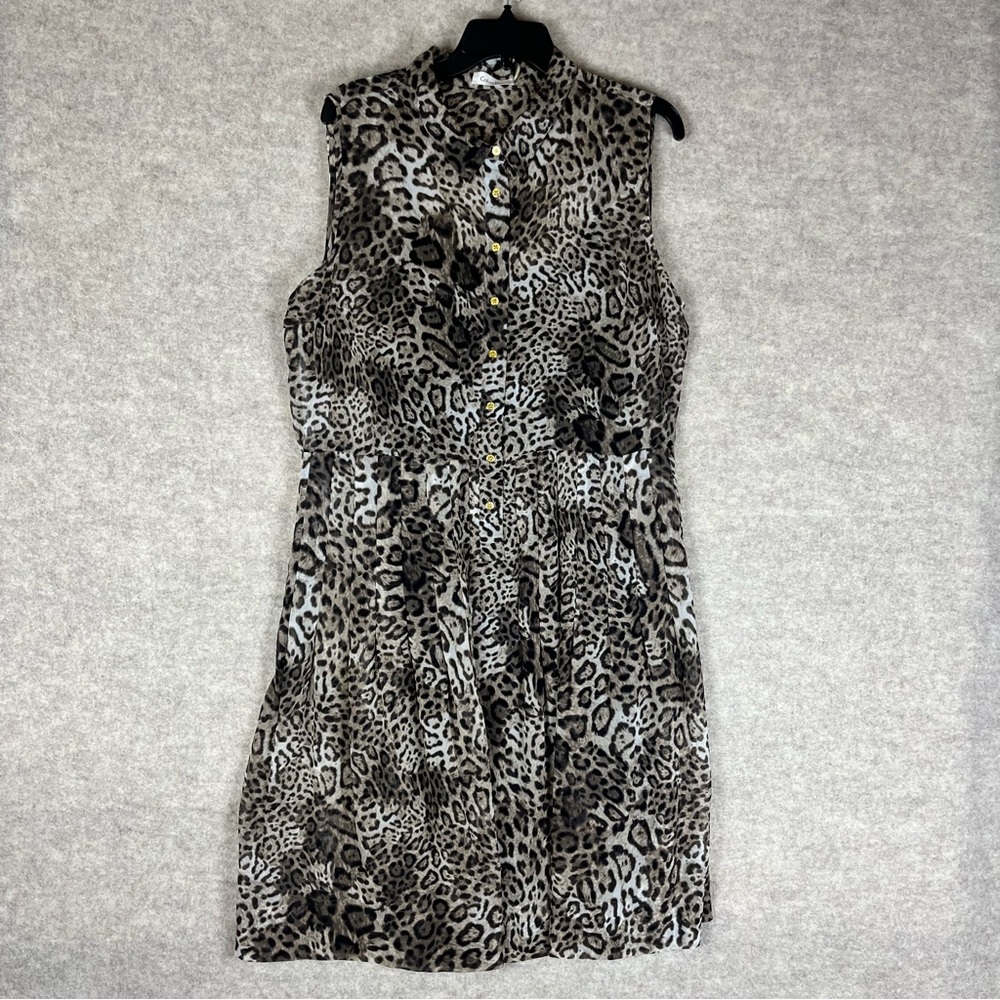Calvin Klein Leopard Print Sleeveless Dress